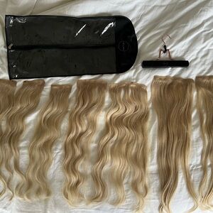 BELLAMI Ash Blonde, Long, Silk Seam Clip in Real Hair Extensions 360g 26”